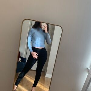 Judith & Charles Blue and Gray Colour Block Long Sleeve Sweater